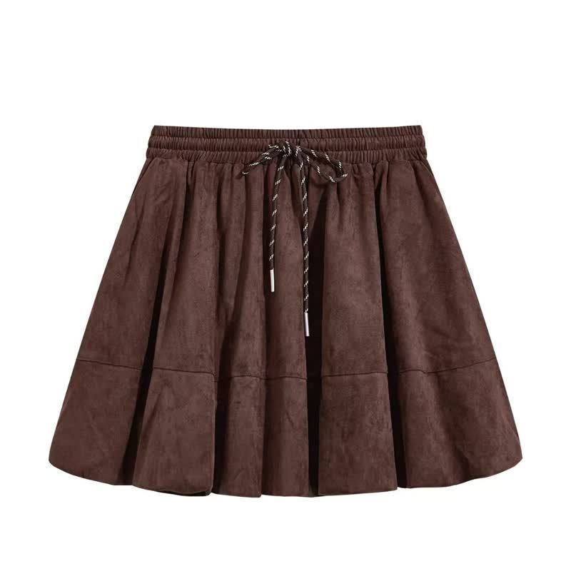 Gradient Striped Knit Sweater Drawstring Pleated Skirt Two Pieces Set - Skirt - 4XL - image 4