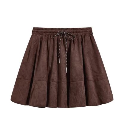 Gradient Striped Knit Sweater Drawstring Pleated Skirt Two Pieces Set - Skirt - 4XL - image 4
