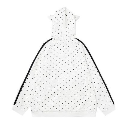High Quality Durable Press Polka Dot Bow Zip Up Hooded Jacket - image 2
