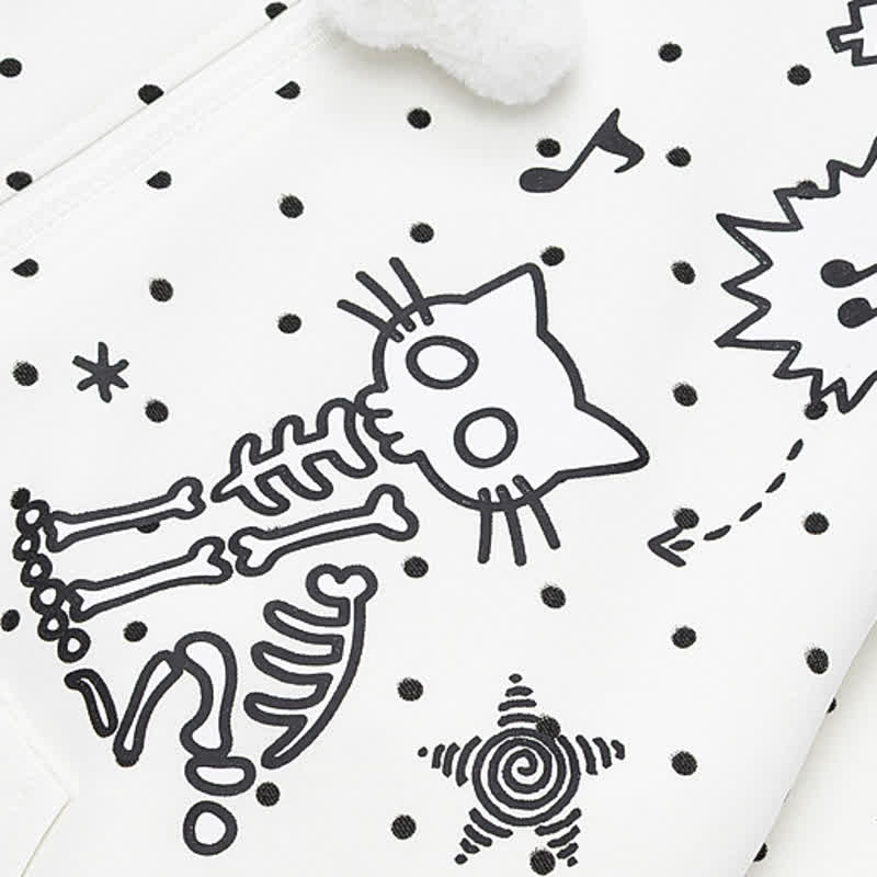 High Quality Durable Press Polka Dot Bow Zip Up Hooded Jacket - image 7