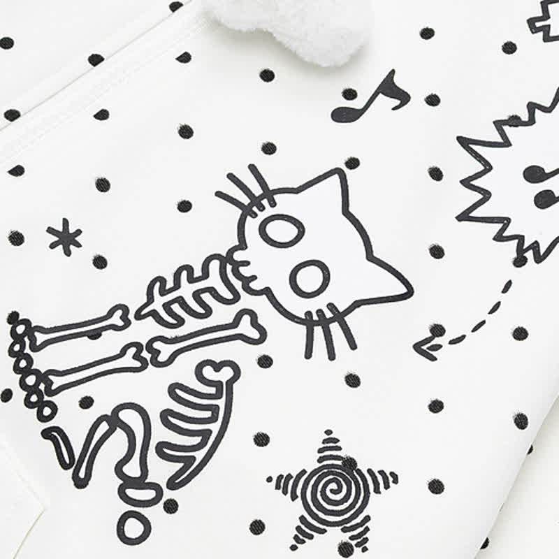 High Quality Durable Press Polka Dot Bow Zip Up Hooded Jacket - image 7