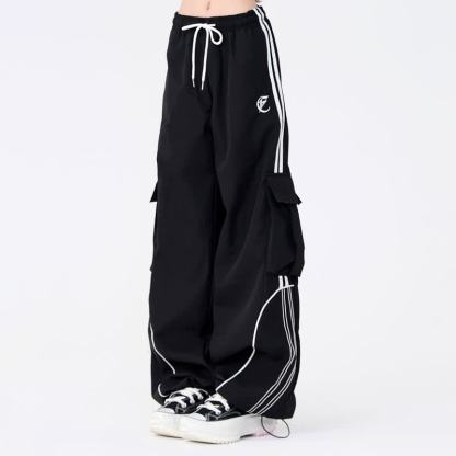 Striped Rabbit Print Hoodie Cargo Wide Leg Pants Two Pieces Set - image 4
