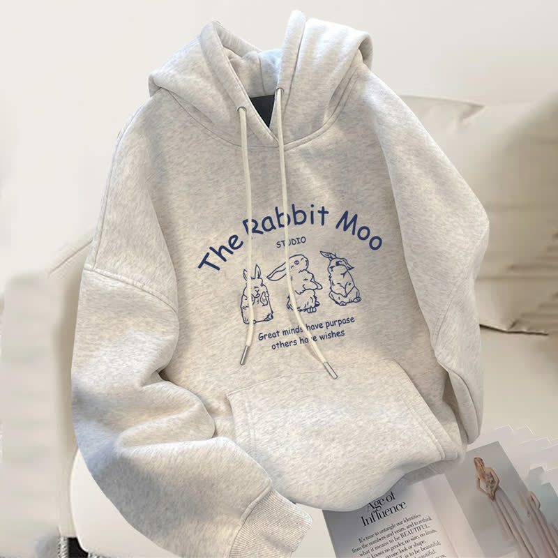 Striped Rabbit Print Hoodie Cargo Wide Leg Pants Two Pieces Set - Top - 3XL - image 2