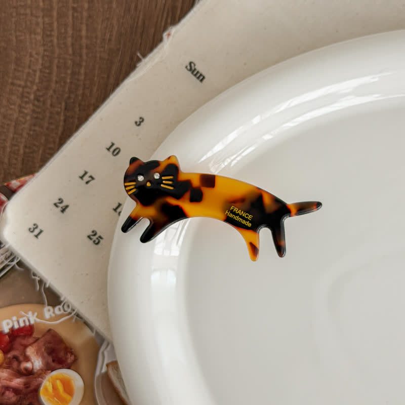 Kawaii Cat Design Acrylic Hair Accessory - Leopard A - image 9