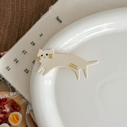 Kawaii Cat Design Acrylic Hair Accessory - White B - image 8