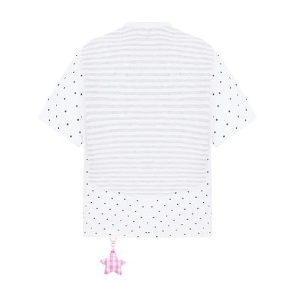  High Quality Durable Press Polka Dot Embroidery T-shirt  Wide Leg Pants Two Pieces Set - image 3