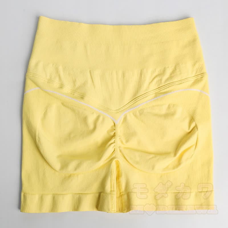 Yellow Gingham Cherry Print Crop Tank High Waist Shorts Two Pieces Set - image 7