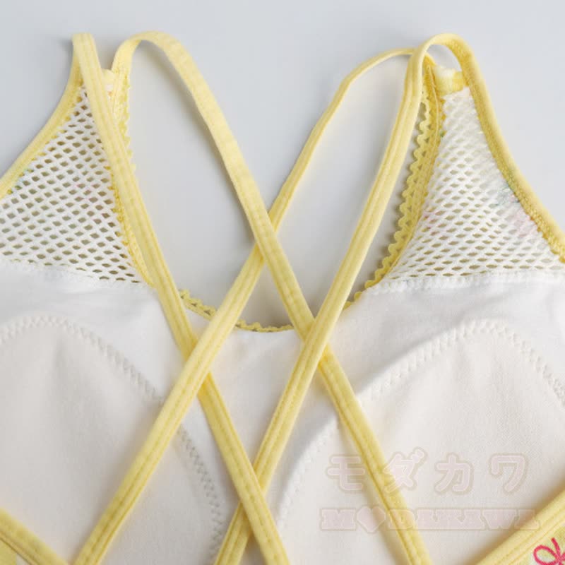 Yellow Gingham Cherry Print Crop Tank High Waist Shorts Two Pieces Set - image 5