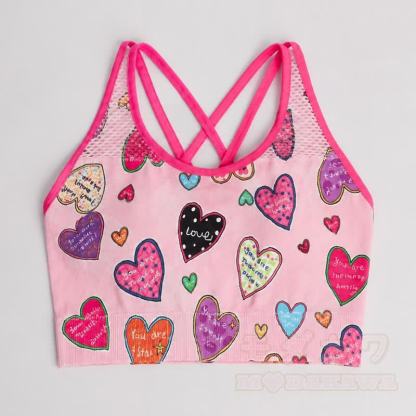 Colorful Heart Print Crop Tank High Waist Shorts Two Pieces Set - Top - L - image 5