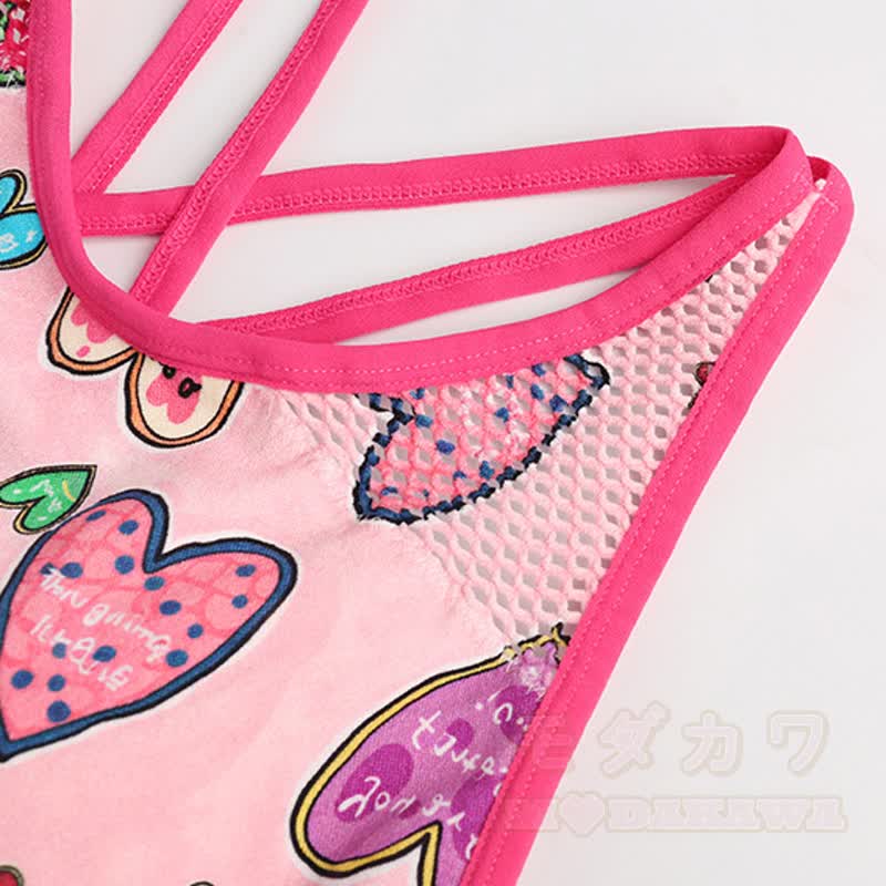 Colorful Heart Print Crop Tank High Waist Shorts Two Pieces Set - image 7