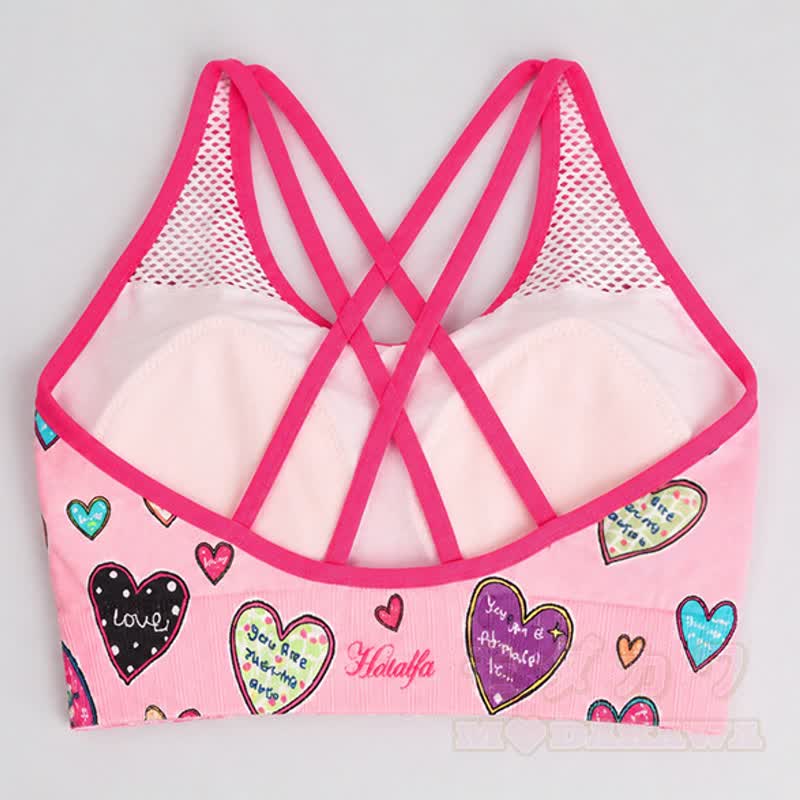 Colorful Heart Print Crop Tank High Waist Shorts Two Pieces Set - image 6