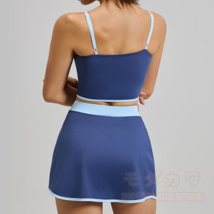 Casual Cami Crop Top Split Skort Yoga Two Pieces Set - image 6