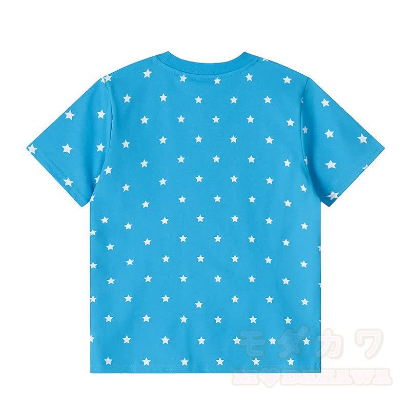 High Quality Durable Press Star Horse Embroidery T-Shirt Color Block Pants Two Pieces Set - image 3