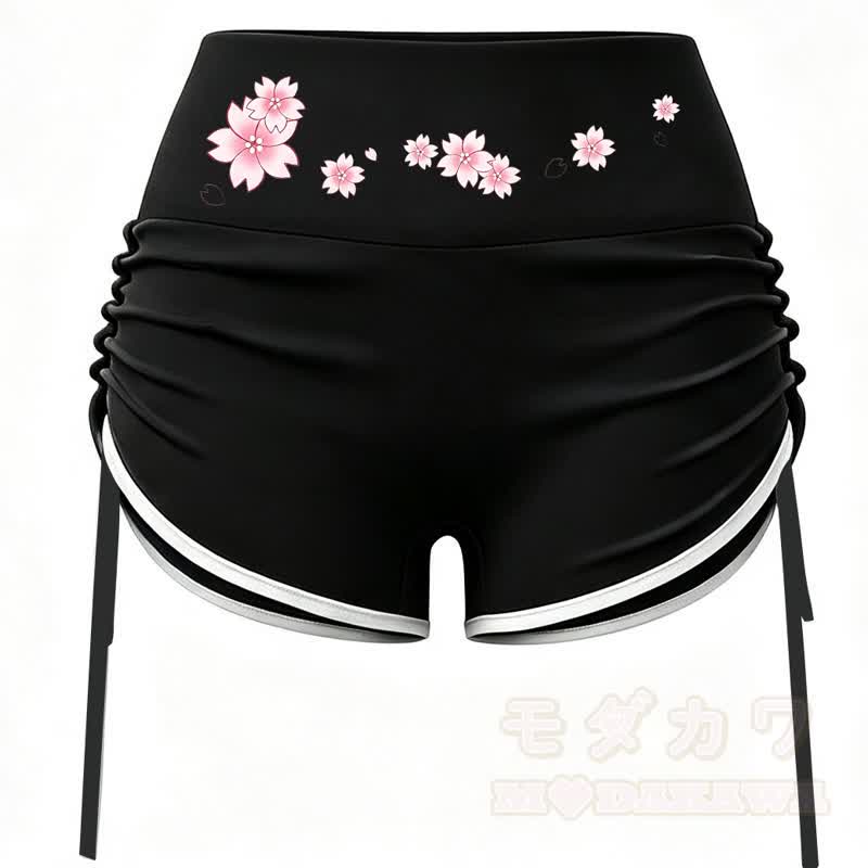 MODAKAWA X atka Wolf Print Cami Top Split Skort Two Pieces Set - Black Shorts - 2XL - image 16