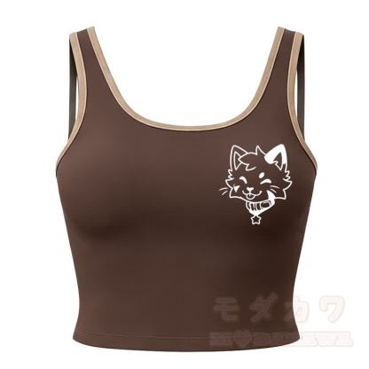 MODAKAWA X popipeko Puppy Print Cami Top Split Skort Two Pieces Set - Coffee Top - 2XL - image 13