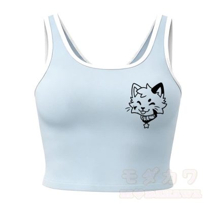 MODAKAWA X popipeko Puppy Print Cami Top Split Skort Two Pieces Set - Blue Top - 2XL - image 11