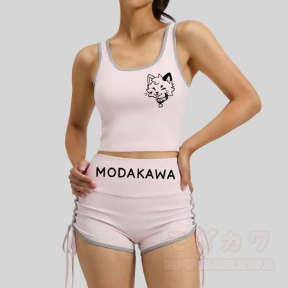 MODAKAWA X popipeko Puppy Print Cami Top Split Skort Two Pieces Set - image 5
