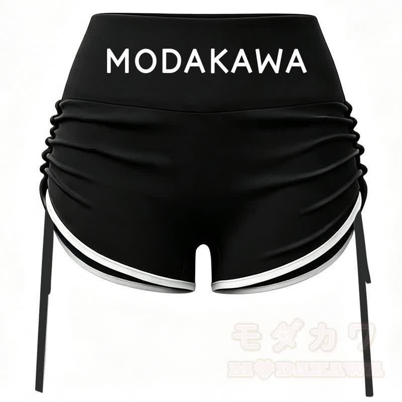 MODAKAWA X popipeko Puppy Print Cami Top Split Skort Two Pieces Set - Black Shorts - 2XL - image 16