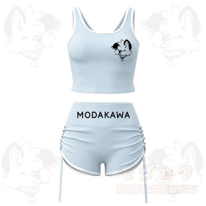 MODAKAWA X popipeko Dog Print Cami Top Split Skort Two Pieces Set - Blue Set - 2XL - image 3