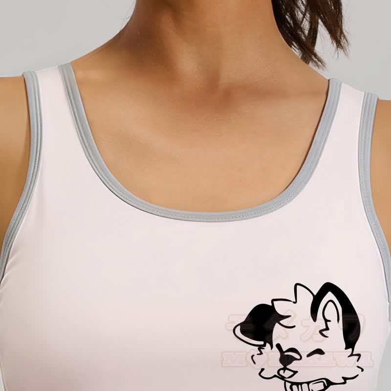MODAKAWA X popipeko Dog Print Cami Top Split Skort Two Pieces Set - image 7