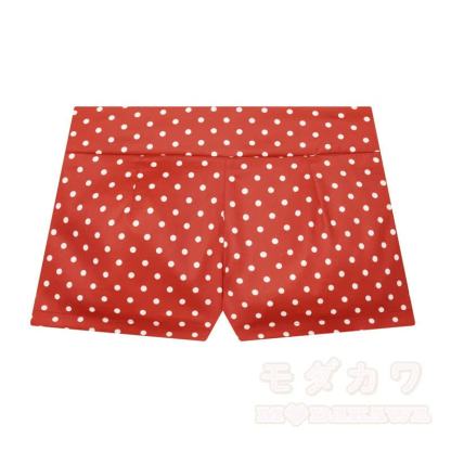 Polka Dot Stand Collar Cropped Jacket And Shorts Two Pieces Set - Red Shorts - L - image 4