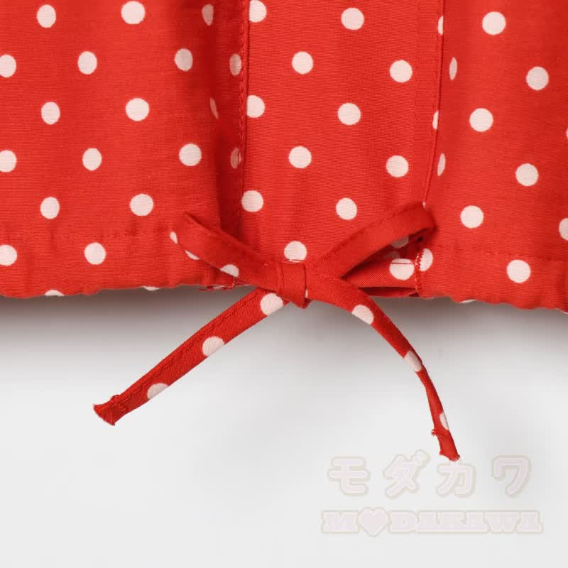 Polka Dot Stand Collar Cropped Jacket And Shorts Two Pieces Set - image 11