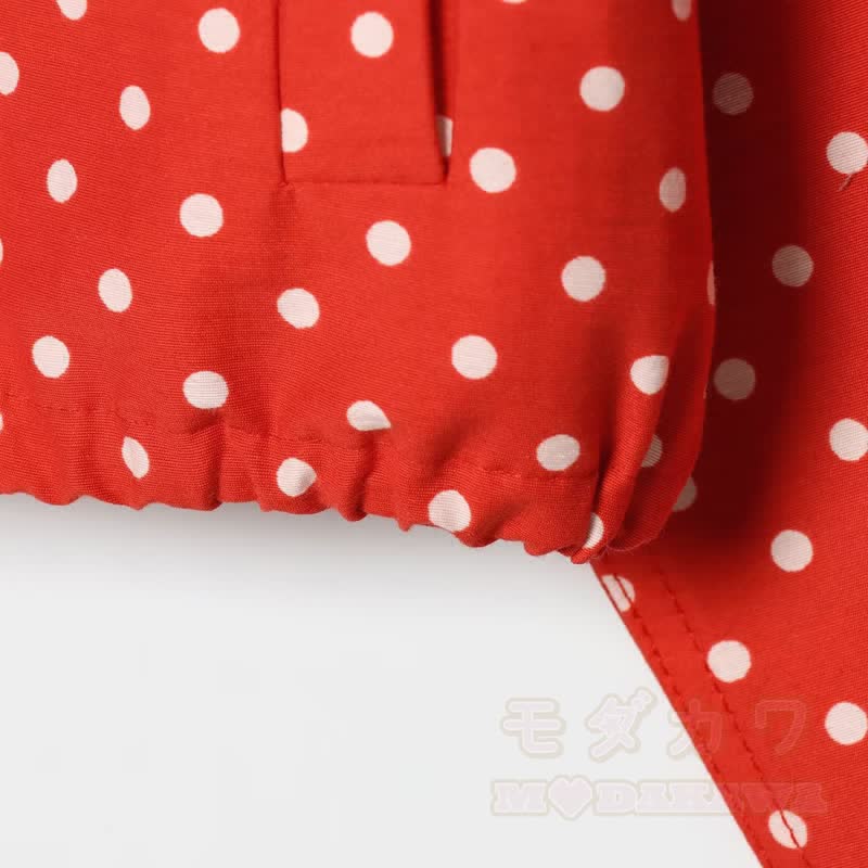 Polka Dot Stand Collar Cropped Jacket And Shorts Two Pieces Set - image 10