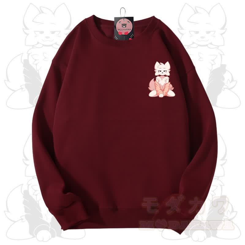 MODAKAWA X zarckets Fox Graphic Unisex Sweatshirt - Red - 3XL - image 5