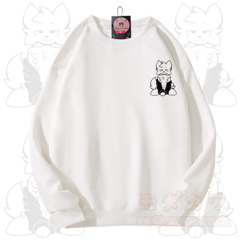 MODAKAWA X zarckets Fox Graphic Unisex Sweatshirt - White - 3XL - image 2