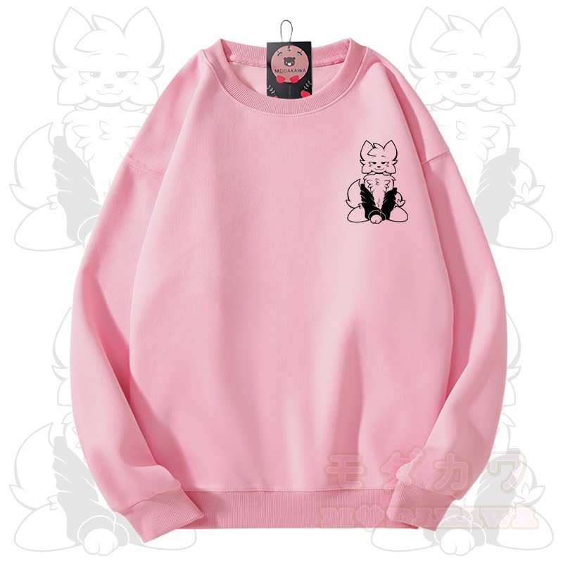 MODAKAWA X zarckets Fox Graphic Unisex Sweatshirt - Pink - 3XL - image 4