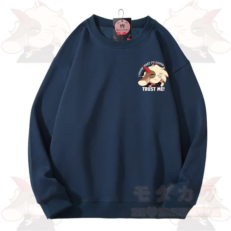 MODAKAWA X zarckets TRUST ME Fox Graphic Unisex Sweatshirt - Navy Blue - 3XL - image 5