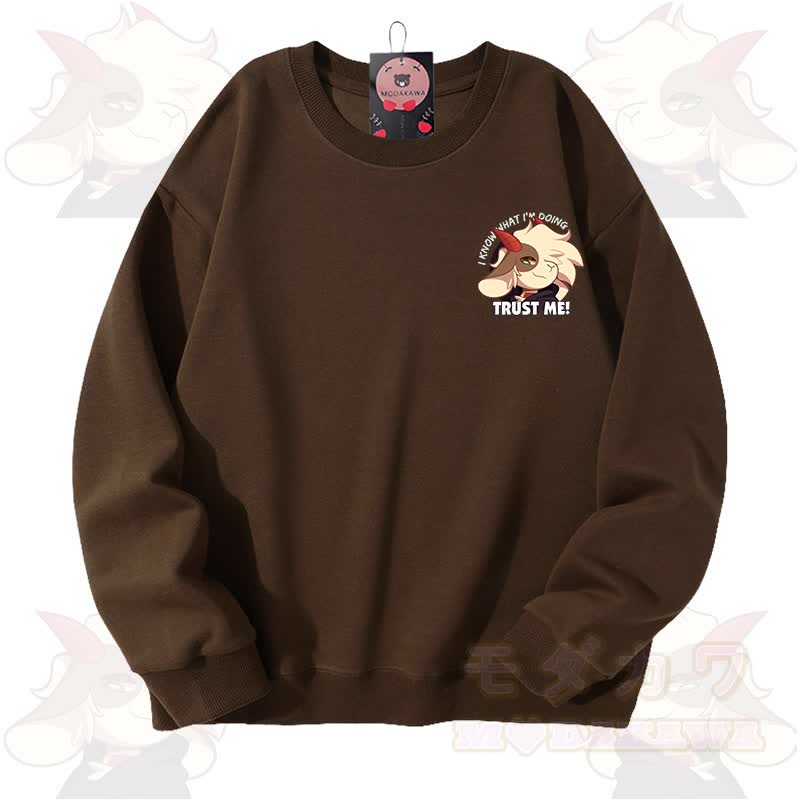 MODAKAWA X zarckets TRUST ME Fox Graphic Unisex Sweatshirt - Brown - 3XL - image 4