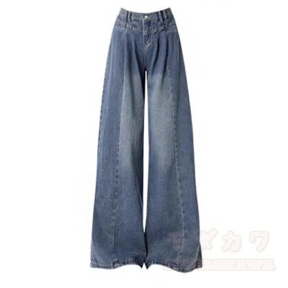 Casual Retro Knit Cardigan And Wide Leg Jeans Two Pieces Set - Pants - 4XL - image 3