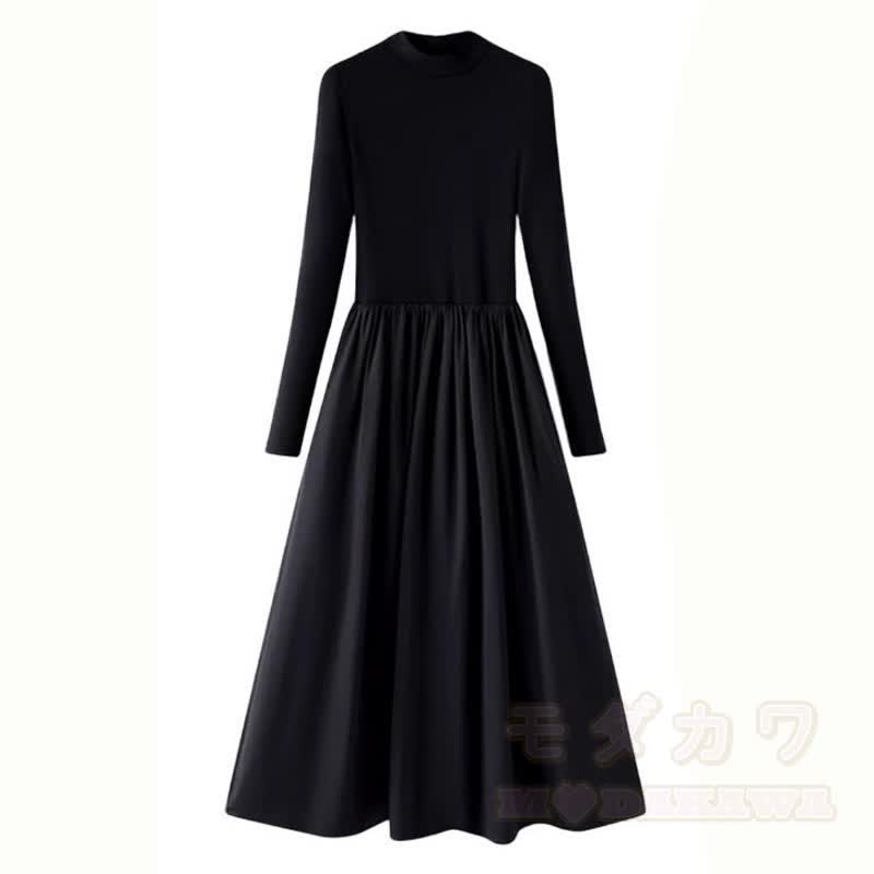 Elegent Bow Knit Crop Cardigan Long Sleeve Swing Dress Two Pieces Set - Dress - 3XL - image 7
