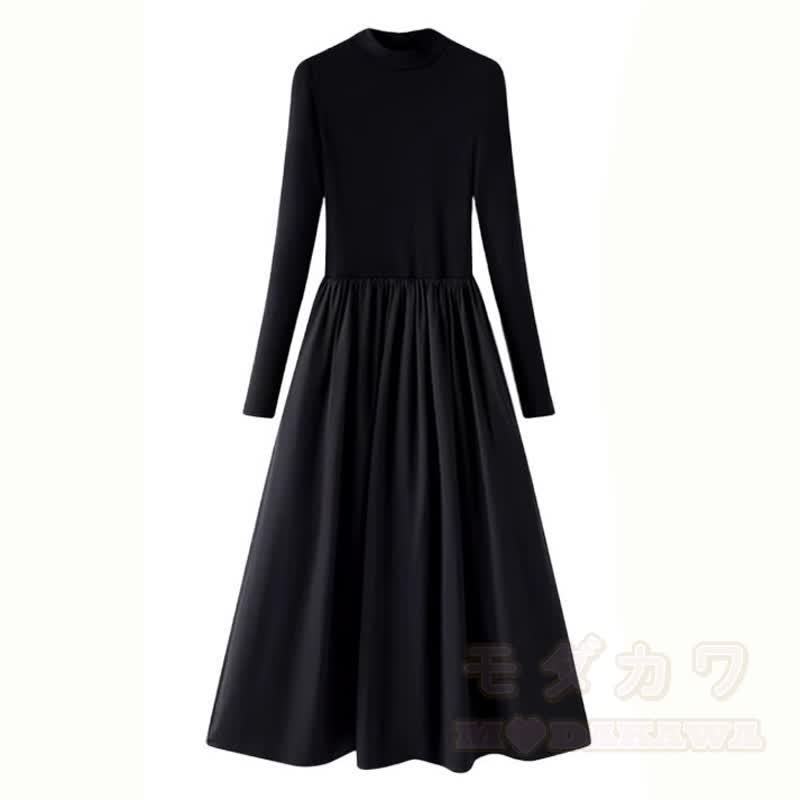 Elegent Bow Knit Crop Cardigan Long Sleeve Swing Dress Two Pieces Set - Dress - 3XL - image 7
