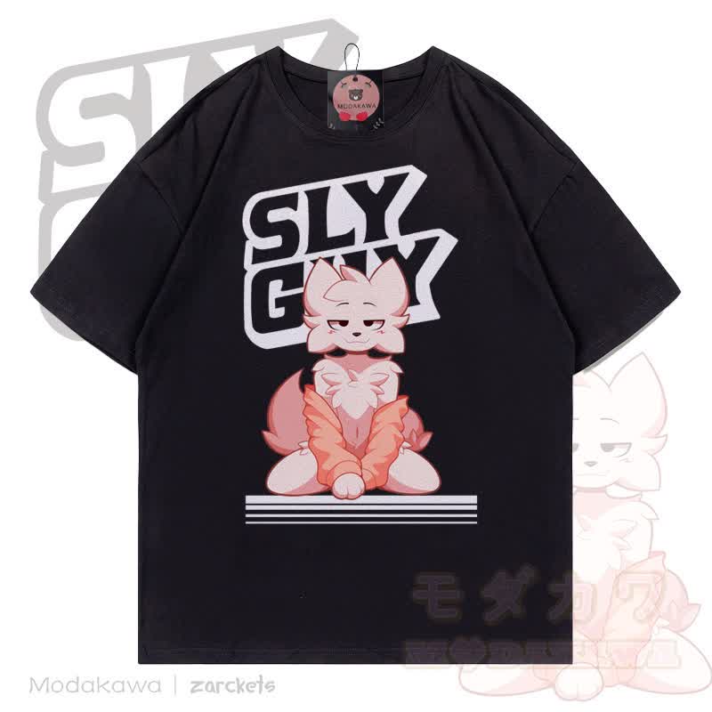 MODAKAWA X zarckets SLY GUY Fox Graphic Cotton T-shirt - Black - 5XL - image 1