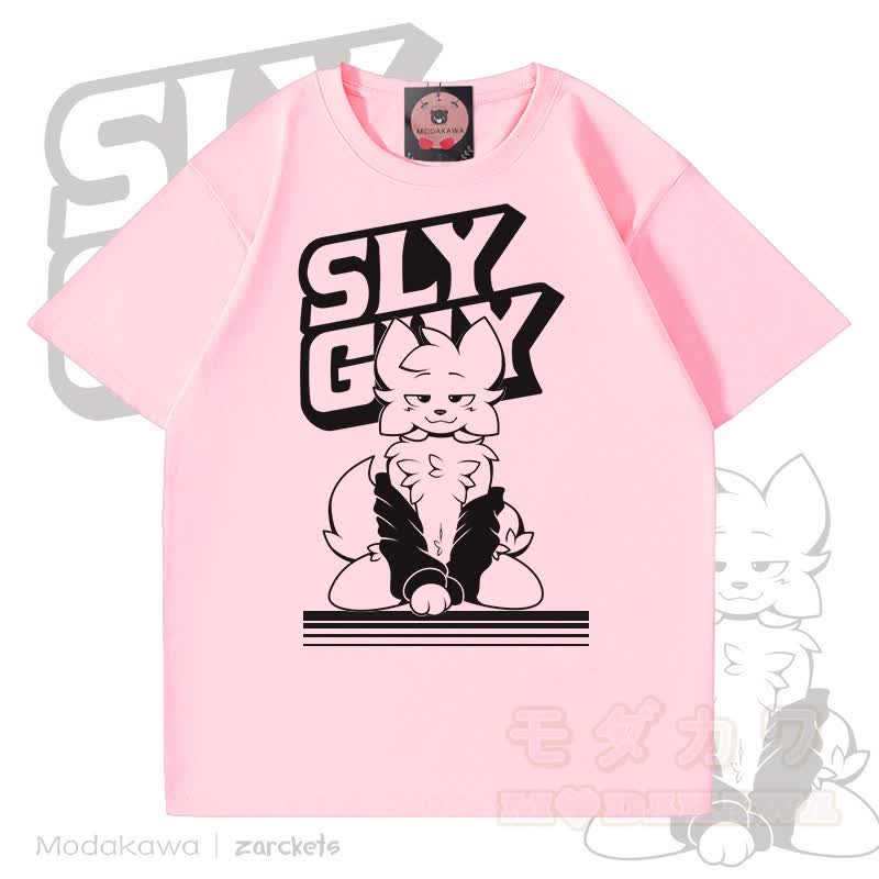 MODAKAWA X zarckets SLY GUY Cool Fox Graffiti T-shirt - Pink - 5XL - image 1