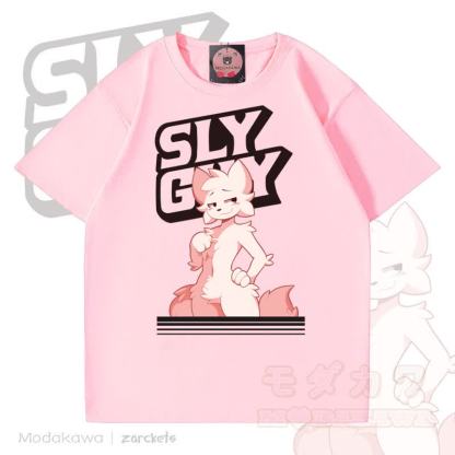 MODAKAWA X zarckets SLY GUY Cartoon Fox Graphic T-shirt - Pink - 5XL - image 4
