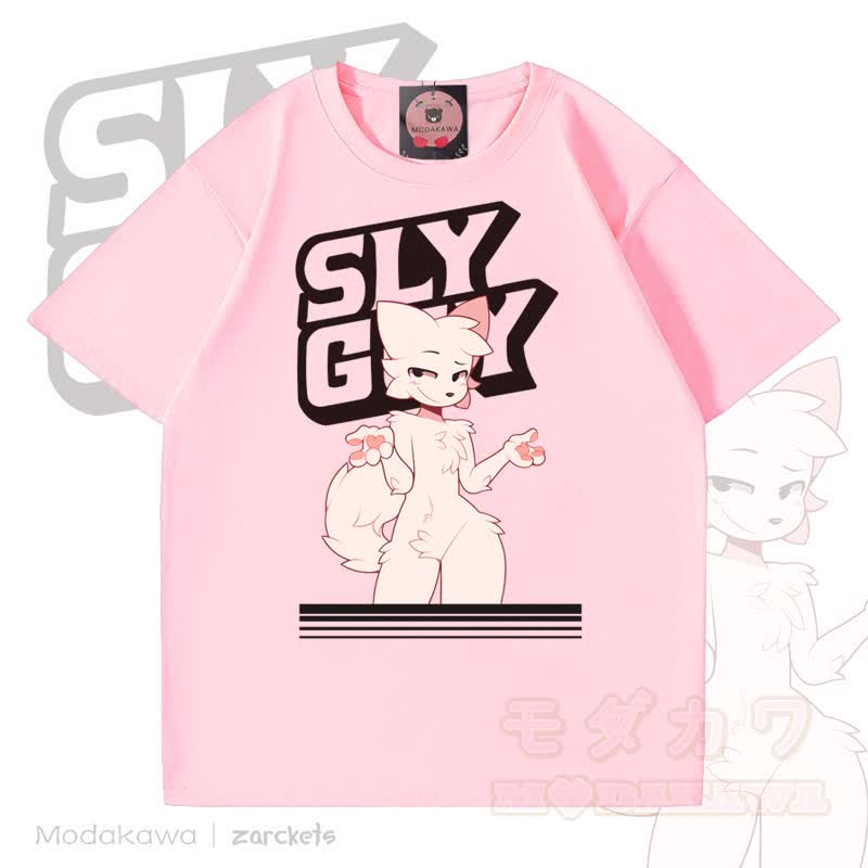 MODAKAWA X zarckets SLY GUY Fox Graphic Cotton T-shirt - Pink - 5XL - image 4