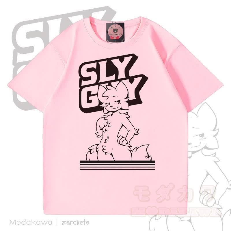 MODAKAWA X zarckets SLY GUY Fox Print T-shirt - Pink - 5XL - image 4