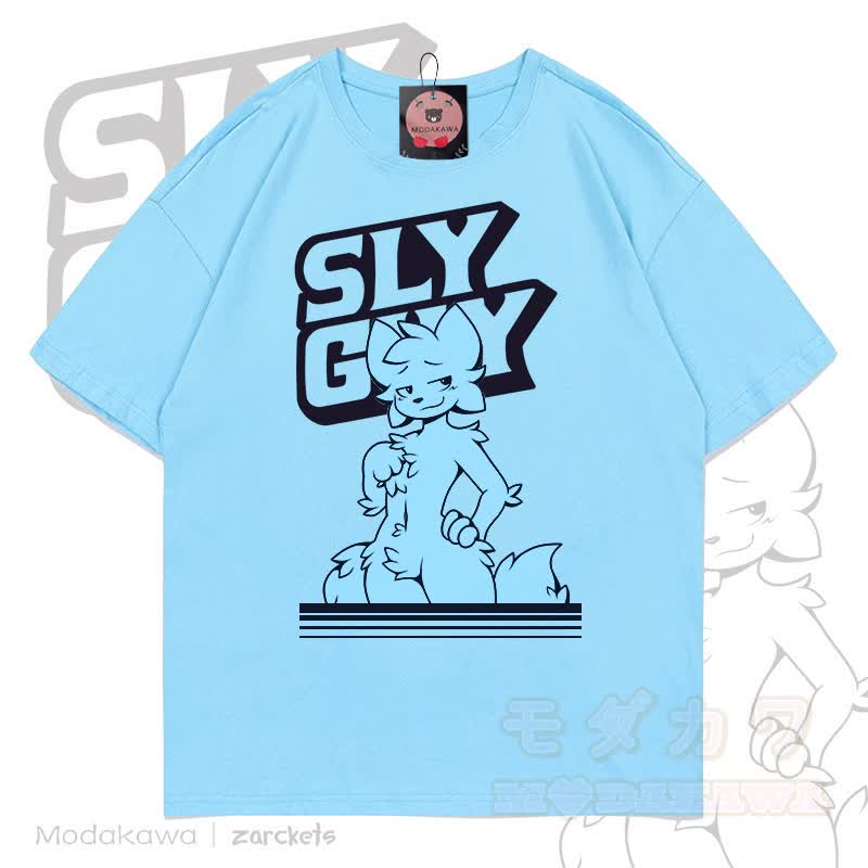 MODAKAWA X zarckets SLY GUY Fox Print T-shirt - Blue - 5XL - image 5