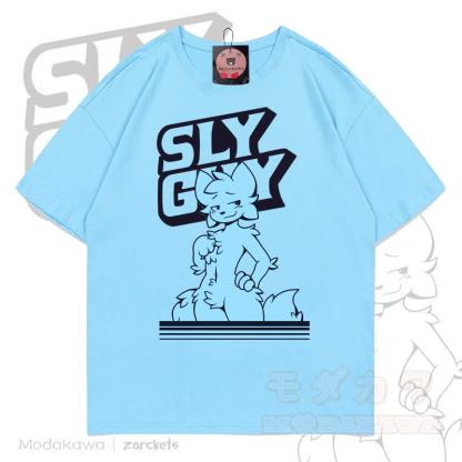 MODAKAWA X zarckets SLY GUY Fox Print T-shirt - Blue - 5XL - image 5