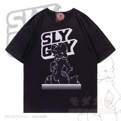 MODAKAWA X zarckets SLY GUY Fox Print T-shirt - Black - 5XL - image 2