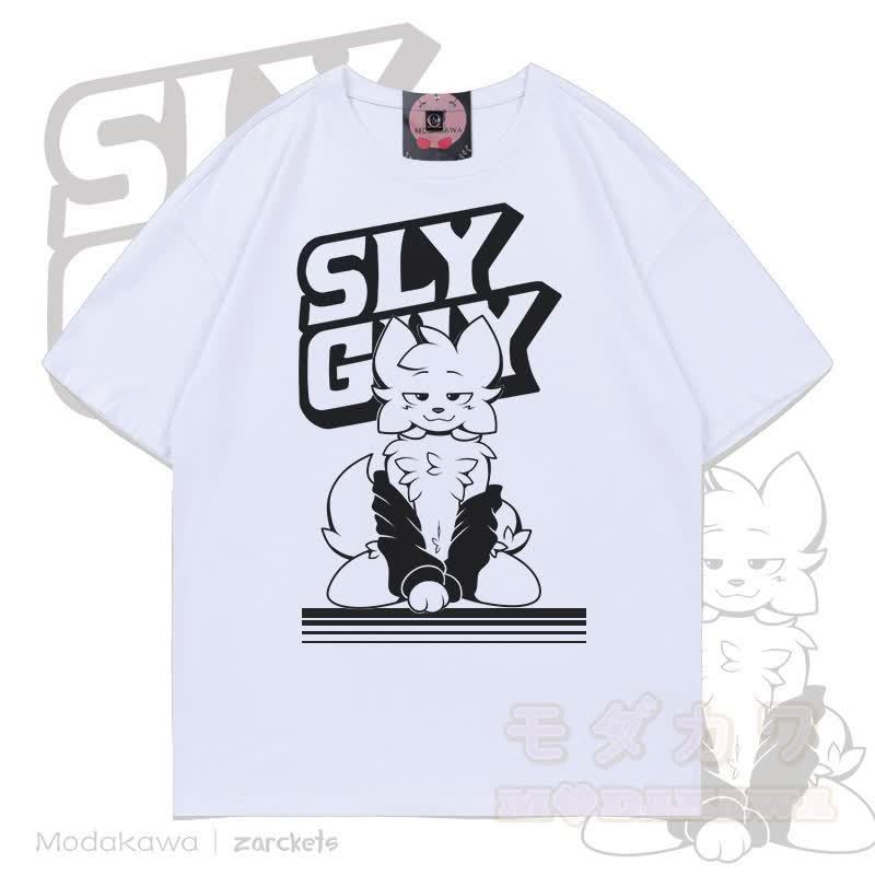 MODAKAWA X zarckets SLY GUY Cool Fox Graffiti T-shirt - White - 5XL - image 3