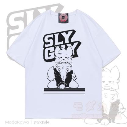 MODAKAWA X zarckets SLY GUY Cool Fox Graffiti T-shirt - White - 5XL - image 3
