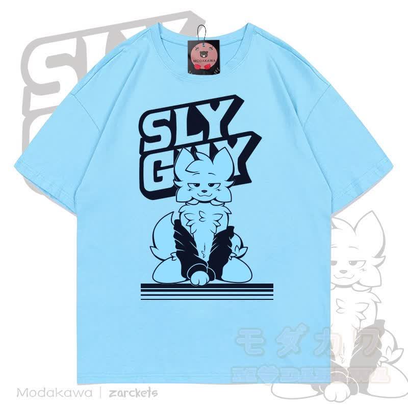 MODAKAWA X zarckets SLY GUY Cool Fox Graffiti T-shirt - Blue - 5XL - image 2