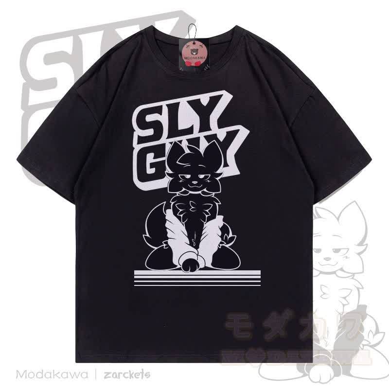 MODAKAWA X zarckets SLY GUY Cool Fox Graffiti T-shirt - Black - 5XL - image 4