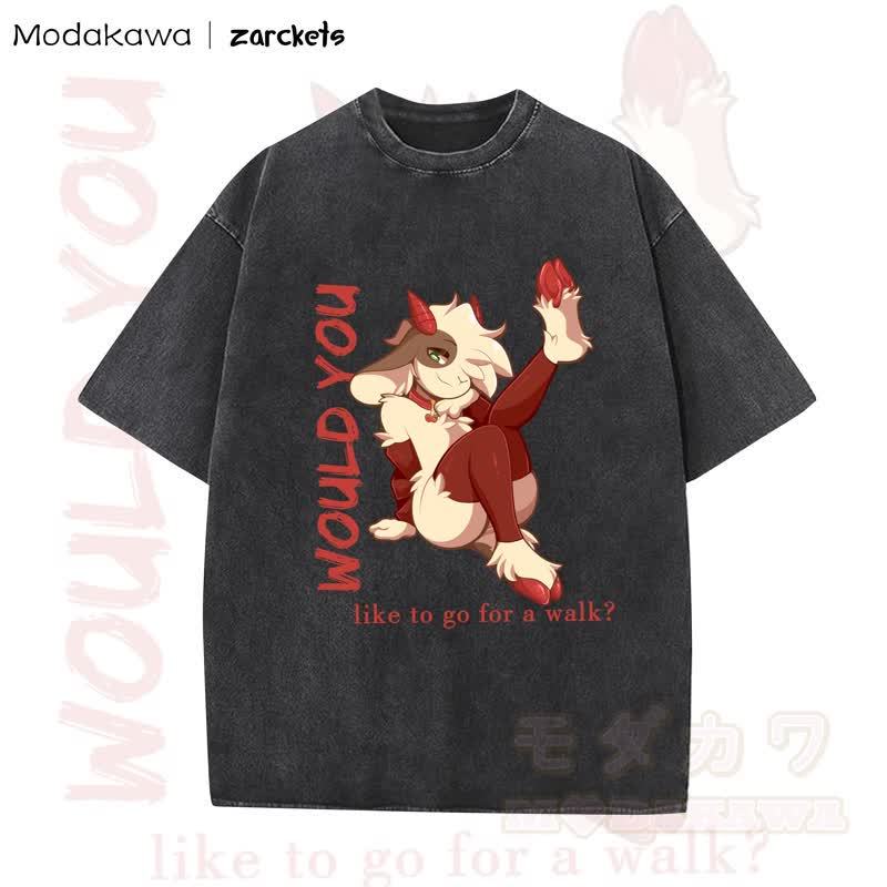 MODAKAWA X zarckets WOULD YOU Sheep Print Washed T-shirt - Black - 5XL - image 5