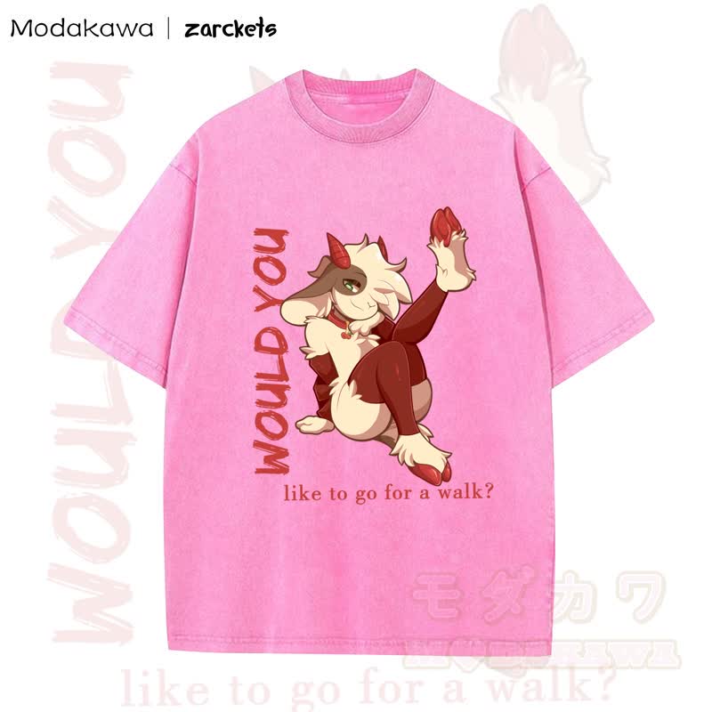 MODAKAWA X zarckets WOULD YOU Sheep Print Washed T-shirt - Pink - 5XL - image 2