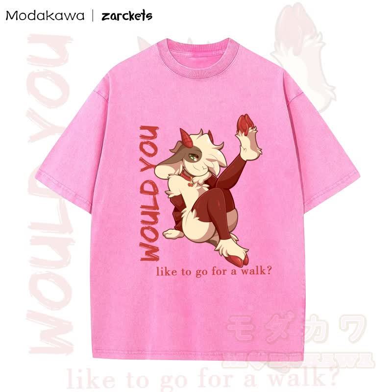 MODAKAWA X zarckets WOULD YOU Sheep Print Washed T-shirt - Pink - 5XL - image 2